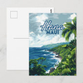 Hana Maui Hawaii Road to Hana Beach Coast Retro Briefkaart (Voorkant / Achterkant)