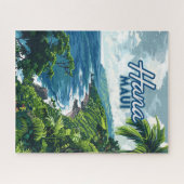 Hana Maui Hawaii Road to Hana Beach Coast Retro Legpuzzel (Horizontaal)