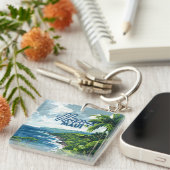 Hana Maui Hawaii Road to Hana Beach Coast Retro Sleutelhanger (Voorkant Rechts)