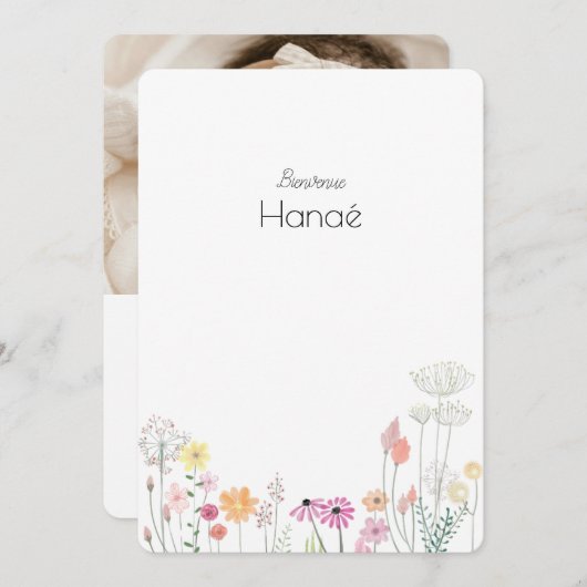 Hanaé-geboorteplaats Save The Date (Voorkant / Achterkant)