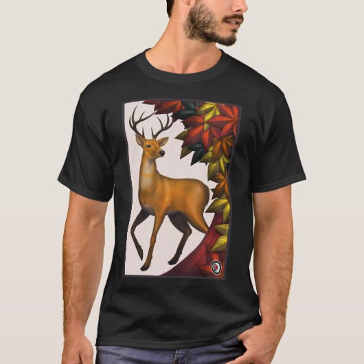 Hanafuda Deer Maple Classic T-Shirt (Voorkant)