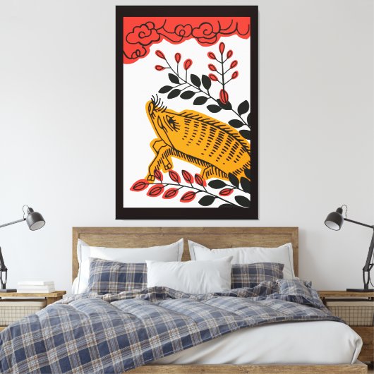  hanafuda Kaart Kunst verpakt canvas XL (Insitu (Slaapkamer))