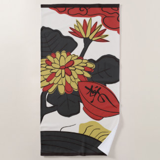 Hanafuda "Kiku-ni-sakazuki" Strandlaken