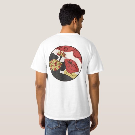 Hanafuda "Kiku-ni-sakazuki" T-shirt (Achterkant volledig)