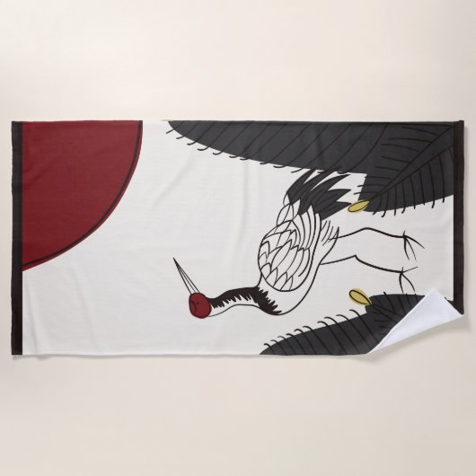 Hanafuda "Matsu-ni-tsuru" Strandlaken (Voorkant)