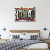 Hanalei Bay Beach, Hawaii - grote lettertjes Canvas Afdruk (Insitu (Slaapkamer))