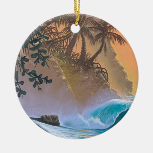 Hanalei Bay Beach Surf Keramisch Ornament (Voorkant)