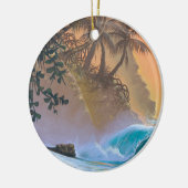 Hanalei Bay Beach Surf Keramisch Ornament (Links)
