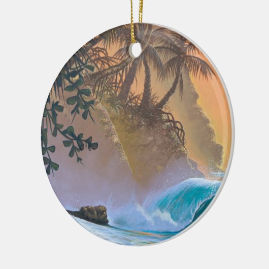 Hanalei Bay Beach Surf Keramisch Ornament (Links)