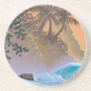 Hanalei Bay Beach Surf Zandsteen Onderzetter