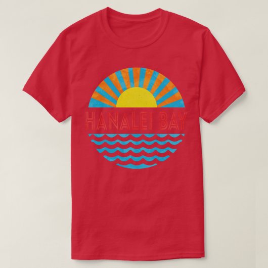  Hanalei Bay Beach zon en golven T-shirt (Design voorkant)