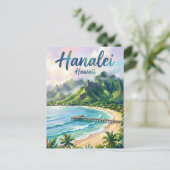Hanalei Bay Hawaï Briefkaart (Staand voorkant)