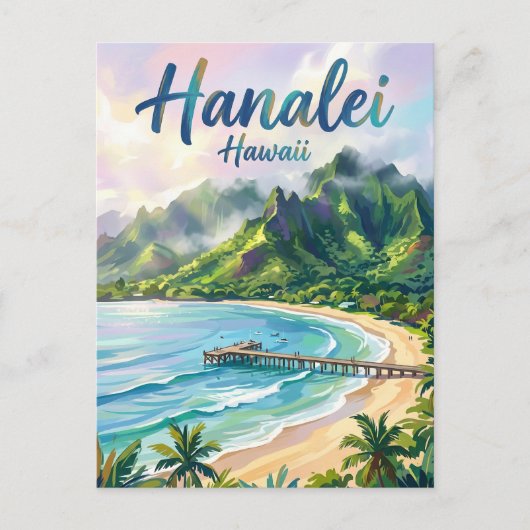 Hanalei Bay Hawaï Briefkaart (Voorkant)