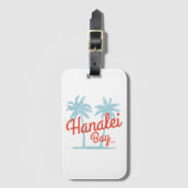 Hanalei Bay Hawaii Island van Kauai Souvenir Bagagelabel (Voorkant (verticaal))