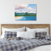 Hanalei Bay Hawaii Painting Canvas Afdruk (Insitu (Slaapkamer))