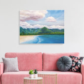 Hanalei Bay Hawaii Painting Canvas Afdruk (Insitu (Woonkamer))