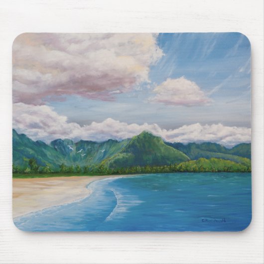 Hanalei Bay Hawaii Painting Muismat (Voorkant)