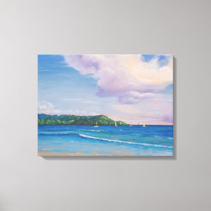 Hanalei Bay Hawaiian Islands Painting Canvas Afdruk