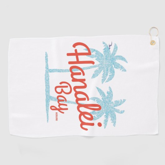 Hanalei Bay Island, Kauai, Hawaii Souvenir Golfhanddoek (Horizontaal)