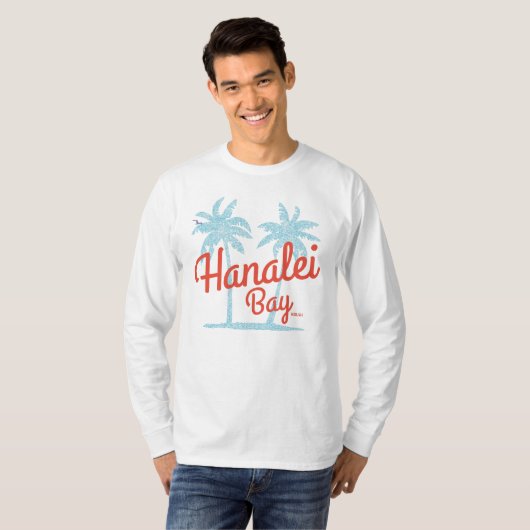 Hanalei Bay Island, Kauai, Hawaii Souvenir Surf T-shirt (Voorkant volledig)