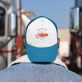 Hanalei Bay Kauai Beach Surfing Trucker Pet