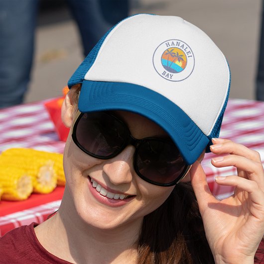 Hanalei Bay, Kauai Faded Classic Style Trucker Pet