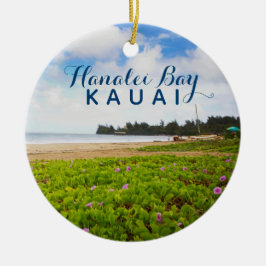 Hanalei Bay Kauai Hawaii 2 Foto jaar Keramisch Ornament