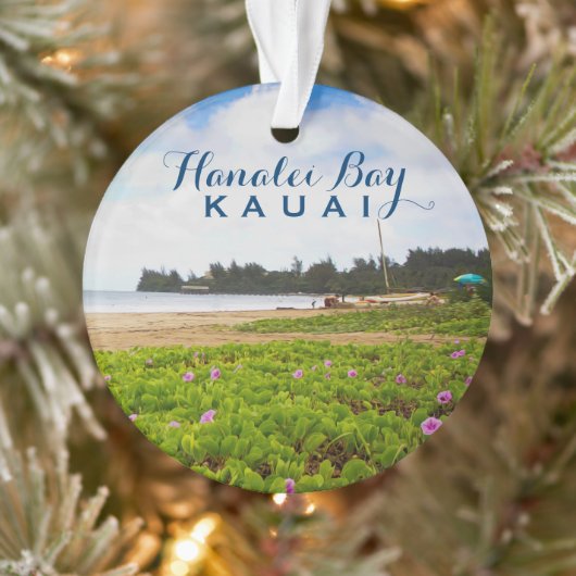 Hanalei Bay Kauai Hawaii 2 Foto Ornament (Boom)