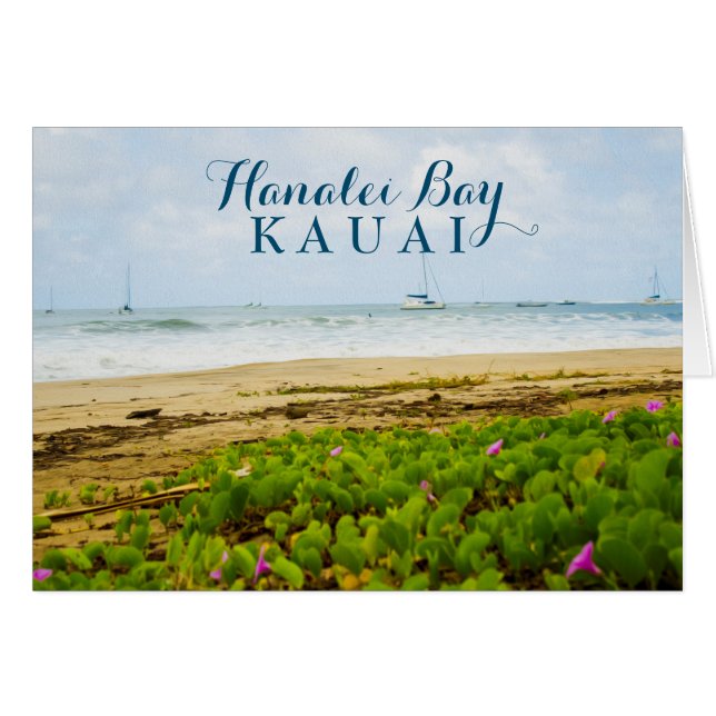 Hanalei Bay Kauai Hawaii Beach & Boats (Voorkant Horizontaal)