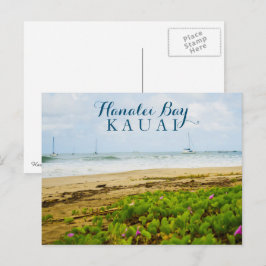 Hanalei Bay Kauai Hawaii Beach & Boats Briefkaart
