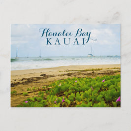 Hanalei Bay Kauai Hawaii Beach & Boats Briefkaart