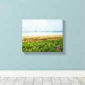 Hanalei Bay Kauai Hawaii Beach & Boats Canvas Afdruk (Insitu (Houten vloer))