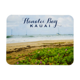 Hanalei Bay Kauai Hawaii Beach & Boats Magneet