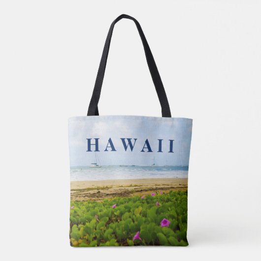 Hanalei Bay Kauai Hawaii Beach & Boats Tote Bag (Achterkant)