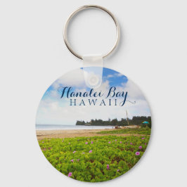 Hanalei Bay, Kauai Hawaii Beach Flowers Sleutelhanger