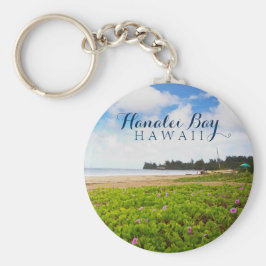 Hanalei Bay, Kauai Hawaii Beach Flowers Sleutelhanger