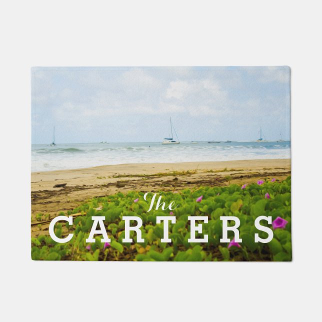 Hanalei Bay, Kauai Hawaii Beach & Sail Boats Deurmat (Voorkant)