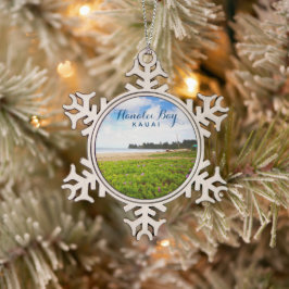 Hanalei Bay Kauai Hawaii Tin Sneeuwvlok Ornament