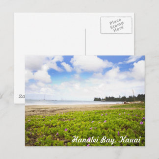 Hanalei Bay, Kauai Hawaii Tropical Beach Scene Briefkaart