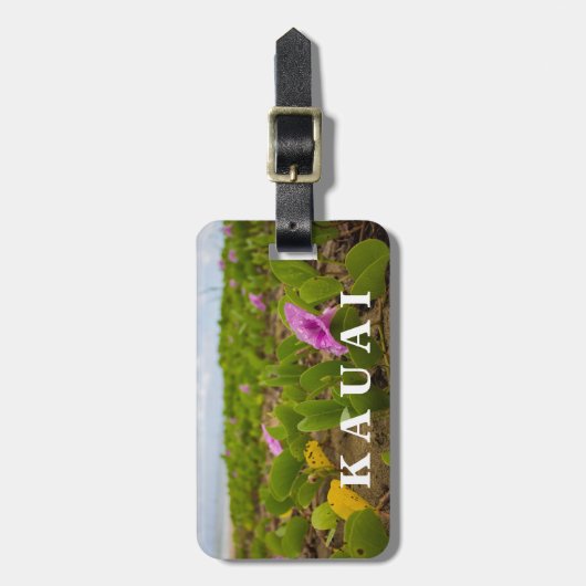 Hanalei Bay, Kauai Morning Glory Paarse Flower Bagagelabel (Voorkant verticaal)