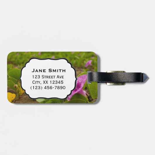 Hanalei Bay, Kauai Morning Glory Paarse Flower Bagagelabel (Achterkant horizontaal)