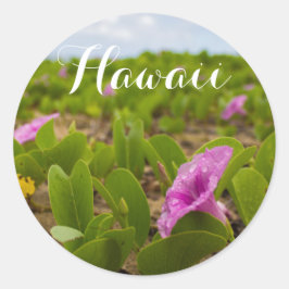 Hanalei Bay, Kauai Morning Glory Paarse Flower Ronde Sticker