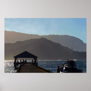 Hanalei Bay Pier, Kauai, Hawaï Poster