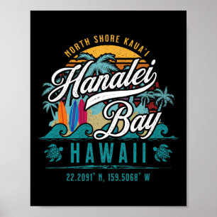 Hanalei Byy North Shore Kauai Hawaï Retro Zon Zonn Poster