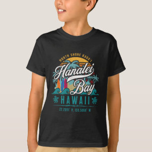 Hanalei Byy North Shore Kauai Hawaï Retro Zon Zonn T-shirt