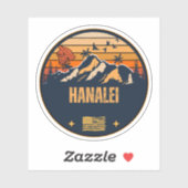 Hanalei, Hawaï Sticker (Vel)