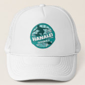 Hanalei Hawaii blauwgroen surfer logo pet (Voorkant)