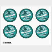 Hanalei Hawaii blauwgroen surfer logo stickers (Vel)