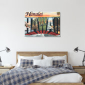 Hanalei, Hawaii - Grote letterscènes Canvas Afdruk (Insitu (Slaapkamer))