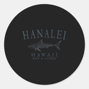 Hanalei hawaii haai retro leisteen kunst vissen ta ronde sticker